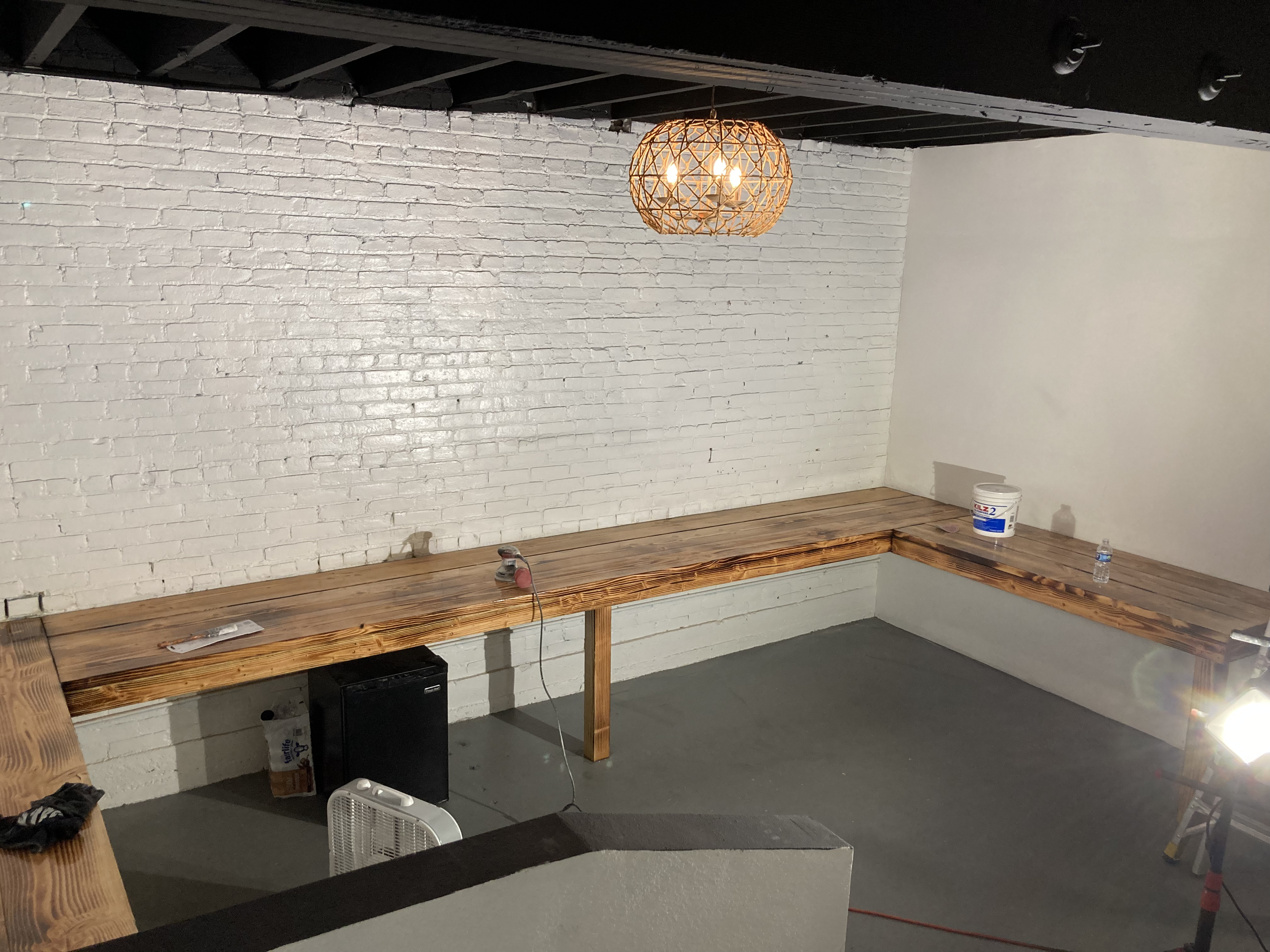 Wraparound custom desk built-in