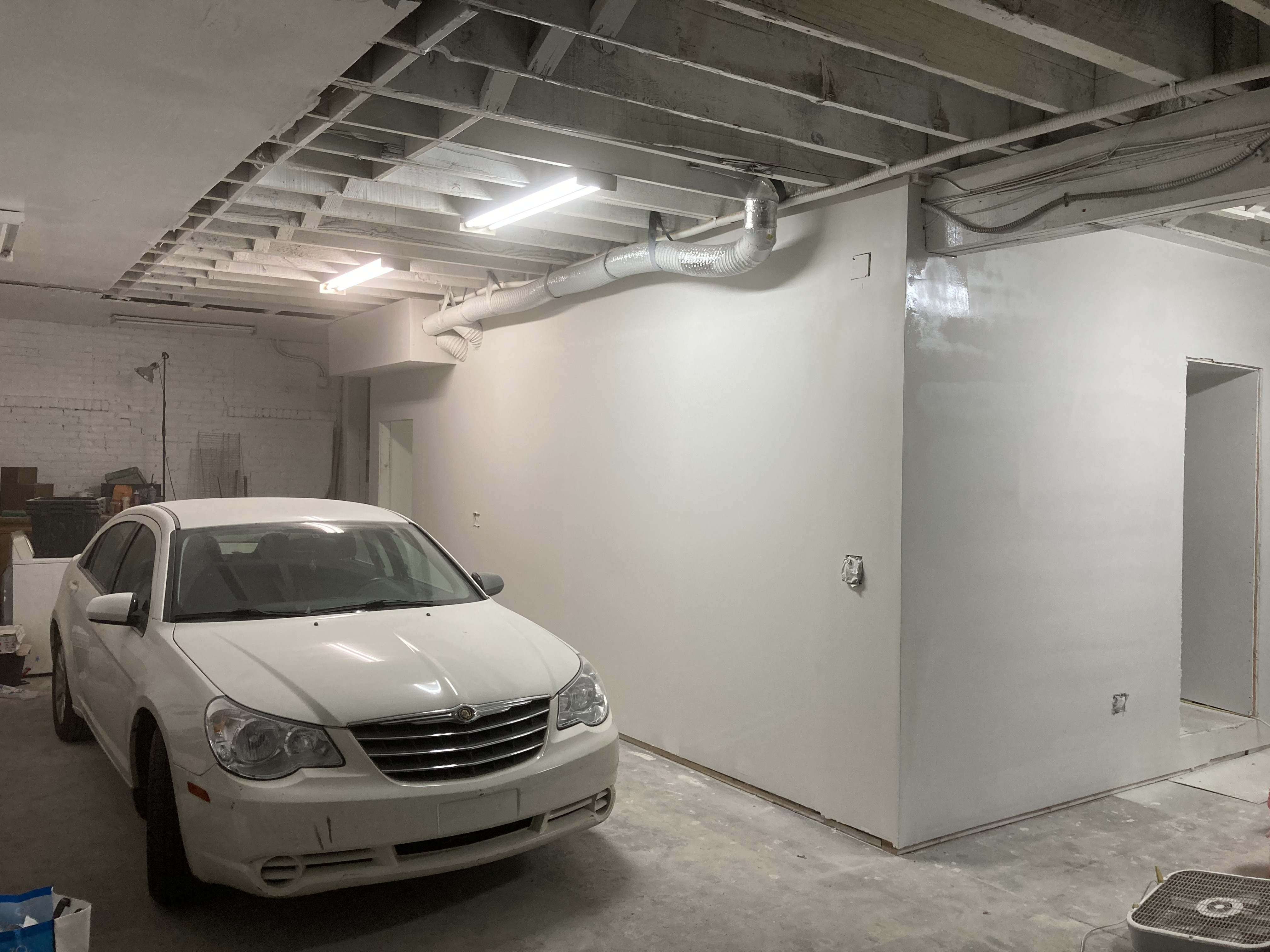 Recording studio conversion with drywall installation